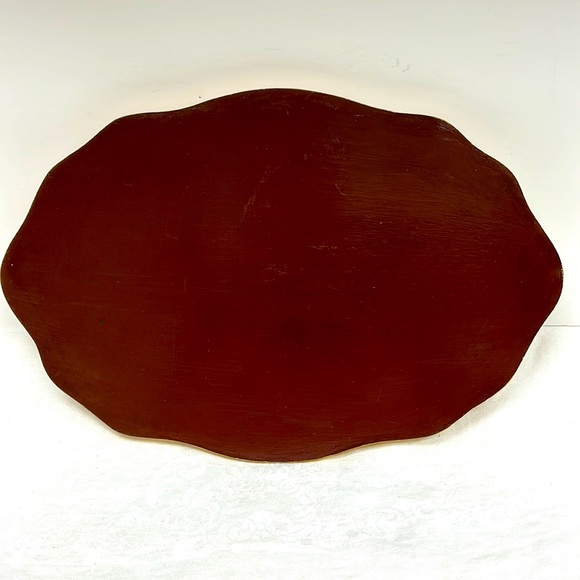 Vintage wood serving tray hand painted with floral bouquet design - Picture 2 of 6